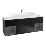 V&B Waschtischunterschrank Wandbeleuchtung Finion 160cm, Reg Anthrac. m Lac, bla m lacquer