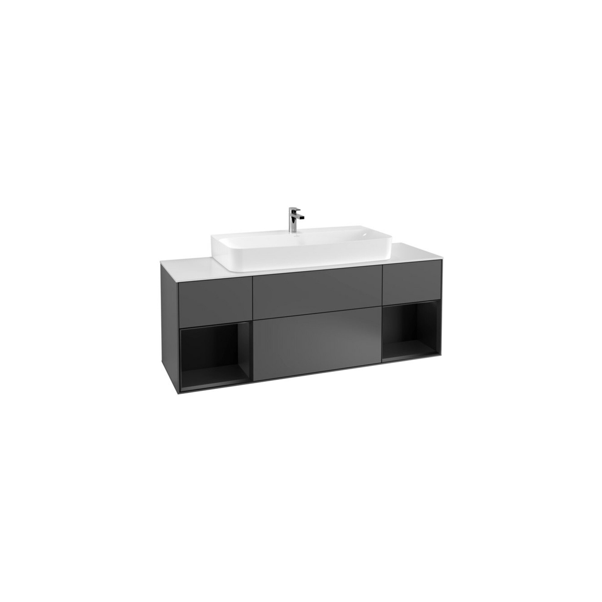V&B Waschtischunterschrank Wandbeleuchtung Finion 160cm, Reg bla m Lac, Anthracite matt ; Villeroy & Boch