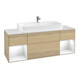 V&B Waschtischunterschrank Wandbeleuchtung Finion 160cm, Reg glo white lacquer, Oak Veneer-1