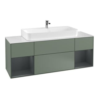 V&B Waschtischunterschrank Wandbeleuchtung Finion 160cm, Reg md m Lac, Olive Matt Lacquer