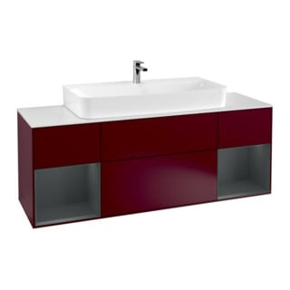 V&B Waschtischunterschrank Wandbeleuchtung Finion 160cm, Reg md matt lacquer, Peony Matt