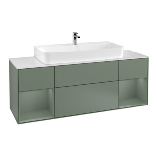 V&B Waschtischunterschrank Wandbeleuchtung Finion 160cm, Reg Oli. m Lac, Oli. Matt Lacquer