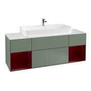 V&B Waschtischunterschrank Wandbeleuchtung Finion 160cm, Reg Peo m Lac, Olive Matt Lacquer