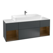 V&B Waschtischunterschrank Wandbeleuchtung Finion 160cm, Reg wal ven, md Blue Matt Lacquer