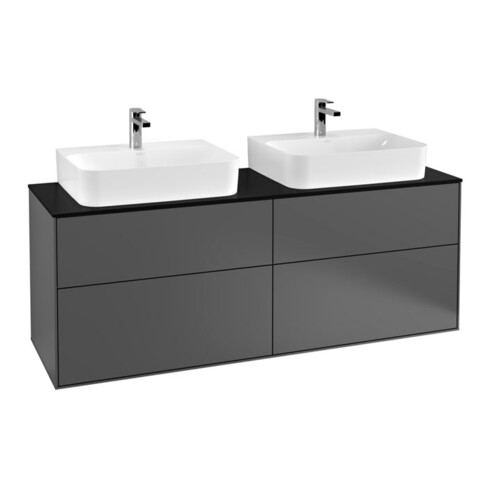 V&B Waschtischunterschrank Wandbeleuchtung Finion 160x60,3cm, Abd.-Pl. bla m, Anthrac. m