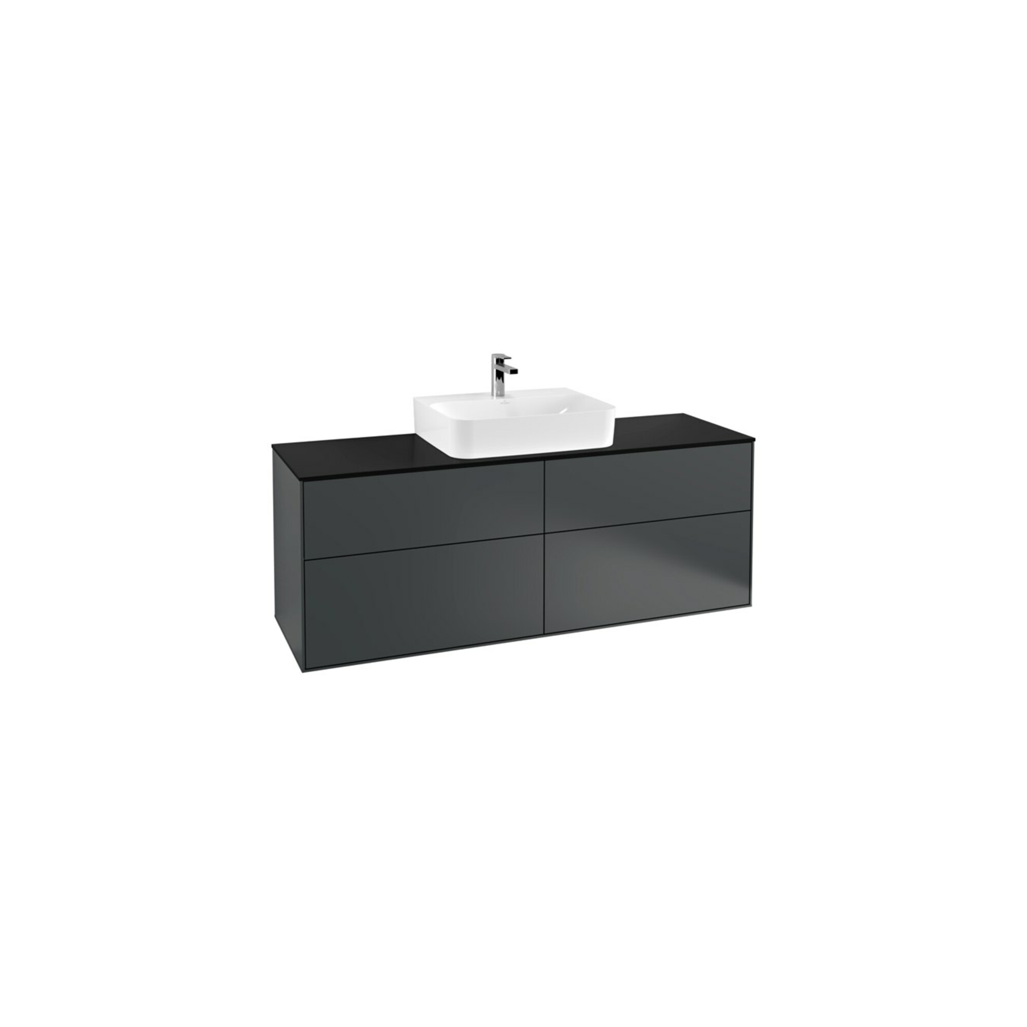V&B Waschtischunterschrank Wandbeleuchtung Finion 160x60,3cm, Abd.-Pl. bla m, md bl. m Lac ; Villeroy & Boch