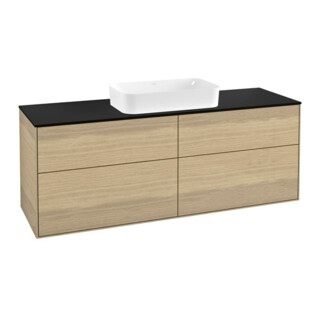 V&B Waschtischunterschrank Wandbeleuchtung Finion 160x60,3cm, Abd.-Pl. bla m, Oak Veneer