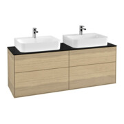 V&B Waschtischunterschrank Wandbeleuchtung Finion 160x60,3cm, Abd.-Pl. bla m, Oak Veneer