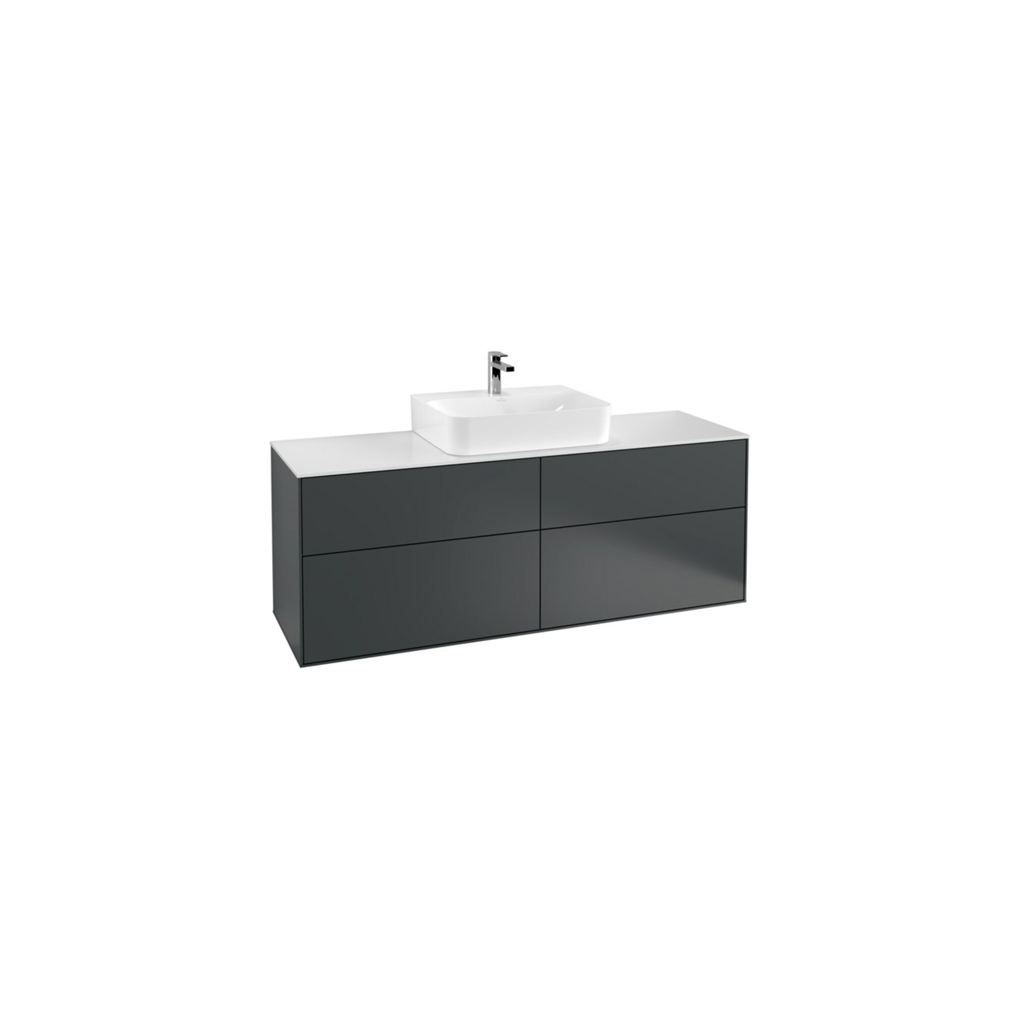 V&B Waschtischunterschrank Wandbeleuchtung Finion 160x60,3cm, Abd.-Pl. wh. m, md bl. m Lac ; Villeroy & Boch
