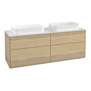 V&B Waschtischunterschrank Wandbeleuchtung Finion 160x60,3cm, Abd.-Pl. wh. m, Oak Veneer