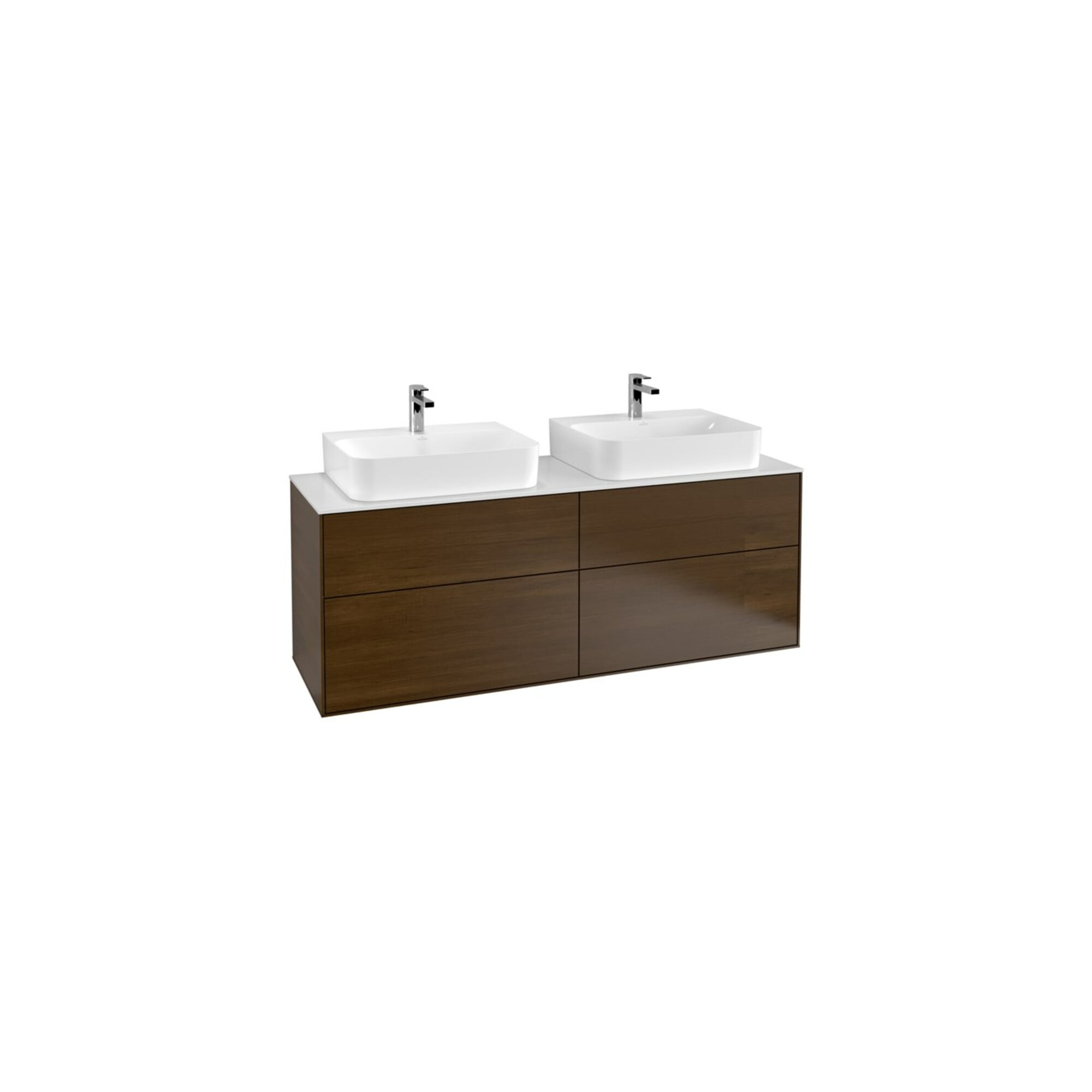 V&B Waschtischunterschrank Wandbeleuchtung Finion 160x60,3cm, Abd.-Pl. wh. m, wal veneer ; Villeroy & Boch