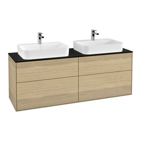 V&B Waschtischunterschrank Wandbeleuchtung Finion 160x60,3cm, EM, Abd.-Pl. bla m, Oa ven