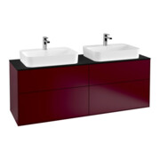 V&B Waschtischunterschrank Wandbeleuchtung Finion 160x60,3cm, EM, Abd.-Pl. bla m, Peo Matt