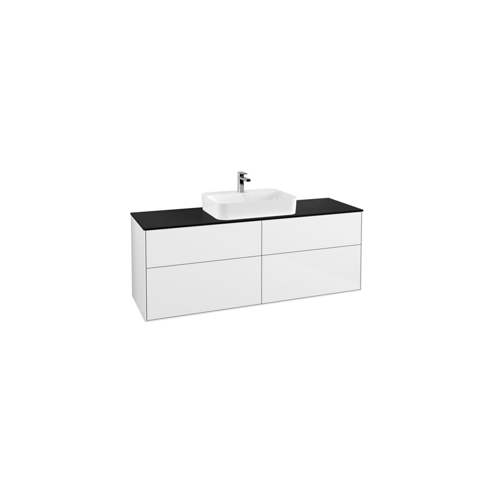V&B Waschtischunterschrank Wandbeleuchtung Finion 160x60,3cm, EM, Pl bla m, glo wh. Lac ; Villeroy & Boch