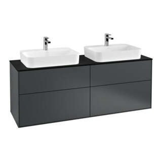 V&B Waschtischunterschrank Wandbeleuchtung Finion 160x60,3cm, EM, Pl bla m, md bl. m Lac