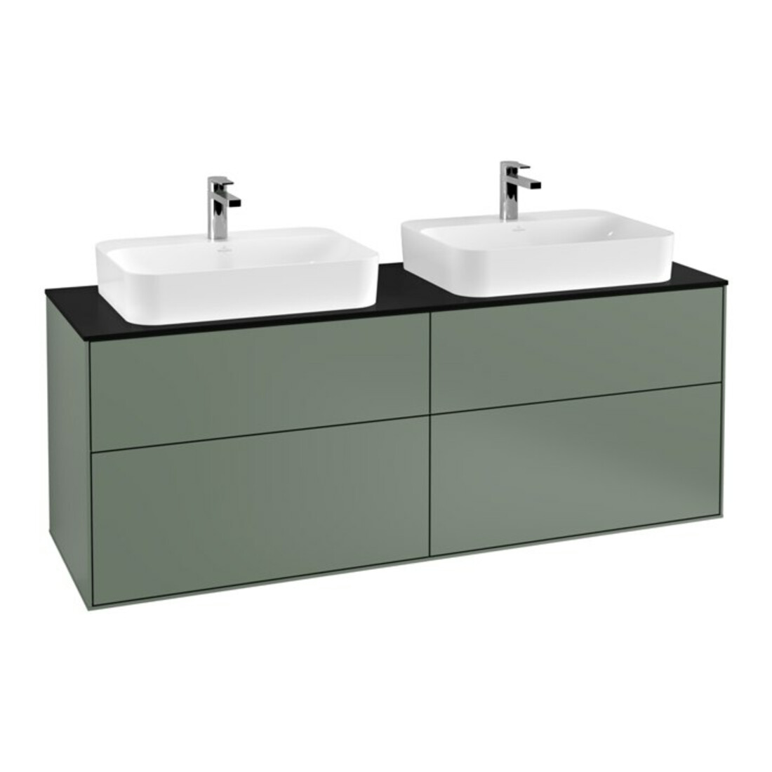 V&B Waschtischunterschrank Wandbeleuchtung Finion 160x60,3cm, EM, Pl bla m, Oli. m Lac