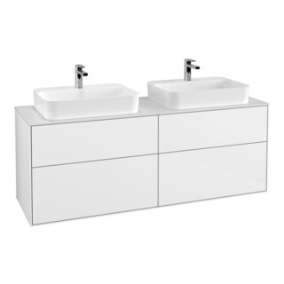 V&B Waschtischunterschrank Wandbeleuchtung Finion 160x60,3cm, EM, Pl wh. m, glo wh. Lac