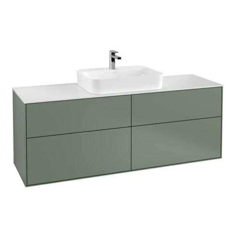 V&B Waschtischunterschrank Wandbeleuchtung Finion 160x60,3cm, EM, Pl wh. m, Oli. m Lac