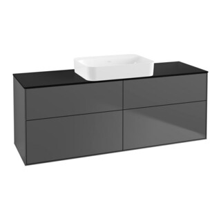 V&B Waschtischunterschrank Wandbeleuchtung Finion 160x60,3x50,1cm, Gl. bla m, Anthrac. m