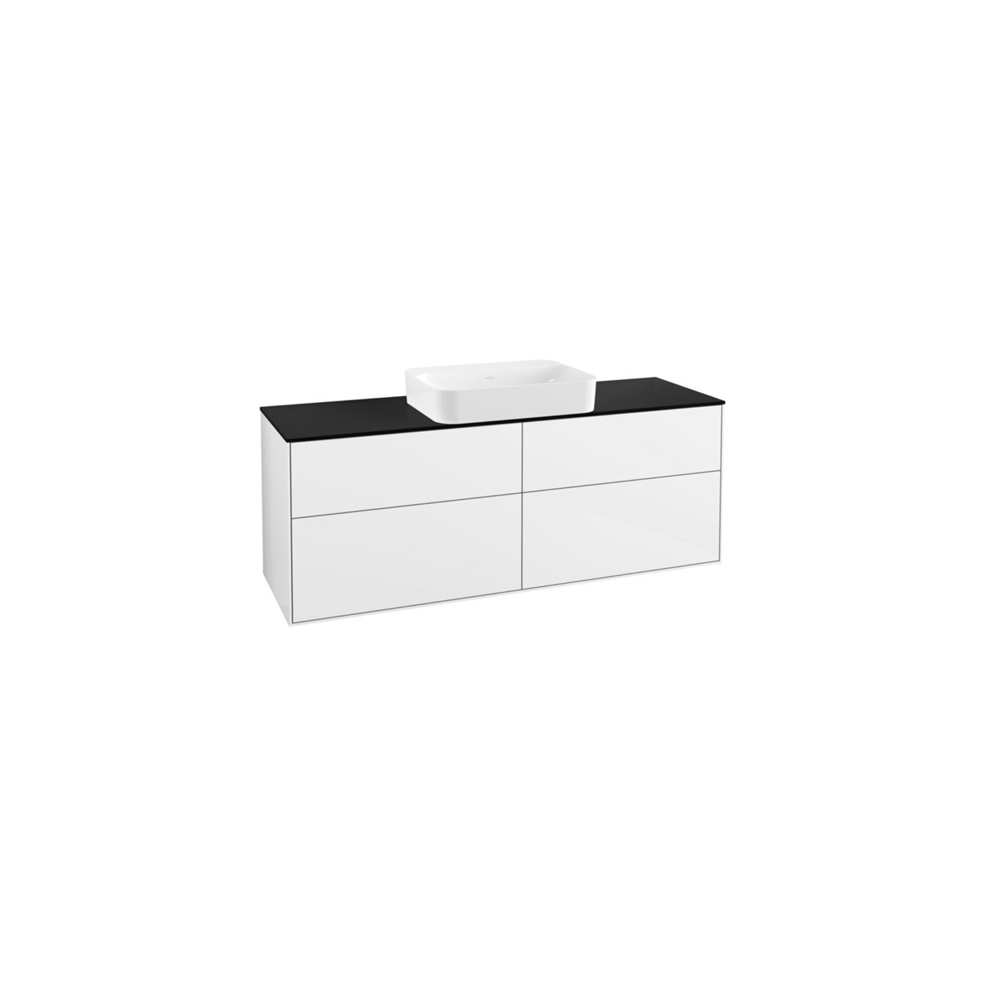 V&B Waschtischunterschrank Wandbeleuchtung Finion 160x60,3x50,1cm, Gl. bla m, glo wh. Lac ; Villeroy & Boch