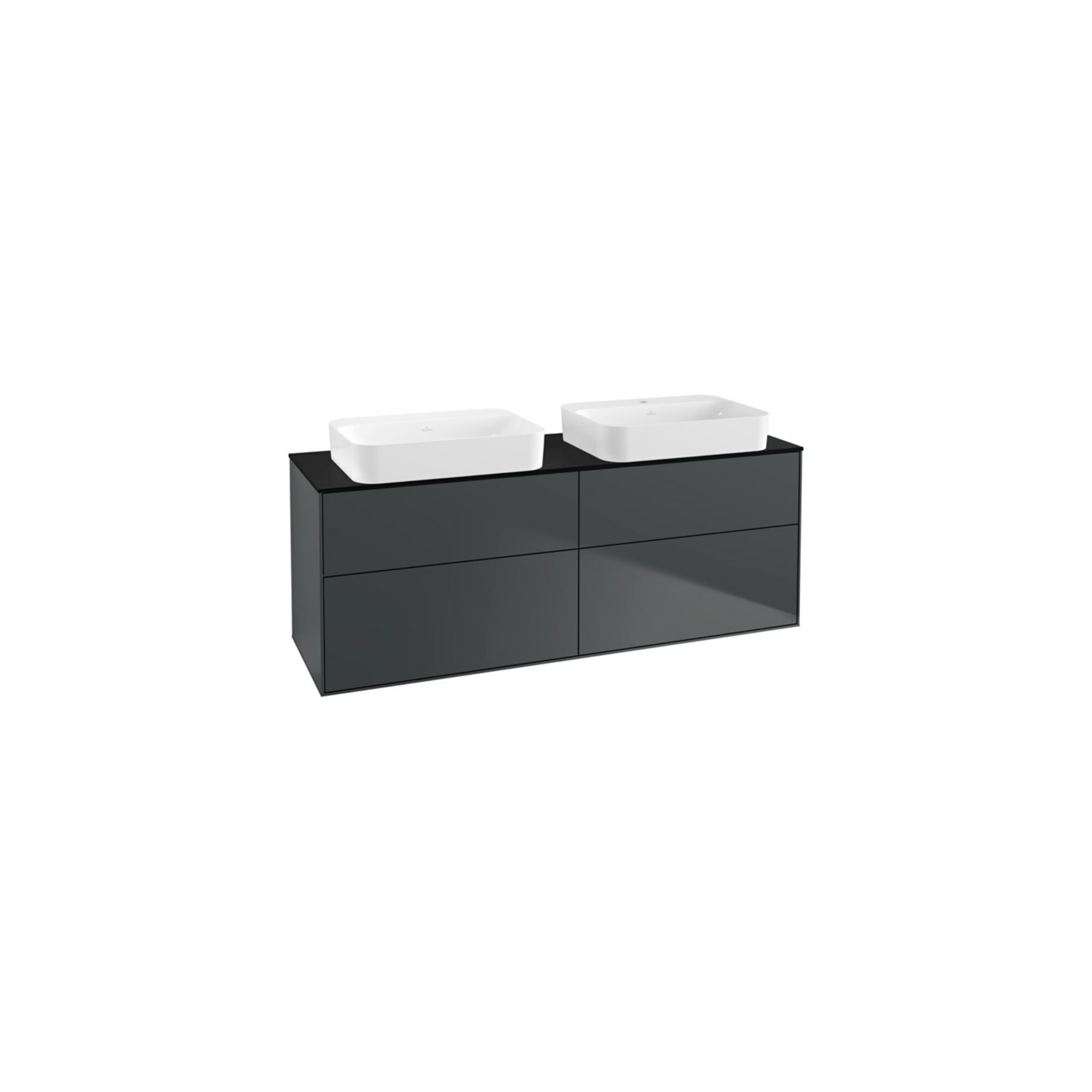 V&B Waschtischunterschrank Wandbeleuchtung Finion 160x60,3x50,1cm, Gl. bla m, md bl. m Lac ; Villeroy & Boch
