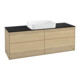 V&B Waschtischunterschrank Wandbeleuchtung Finion 160x60,3x50,1cm, Gl. bla m, Oak Veneer-1