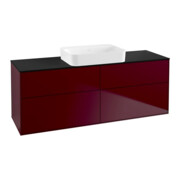 V&B Waschtischunterschrank Wandbeleuchtung Finion 160x60,3x50,1cm, Gl. bla m, Peony Matt