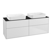 V&B Waschtischunterschrank Wandbeleuchtung Finion 160x60,3x50,1cm, Gl. bla m, wh. m Lac