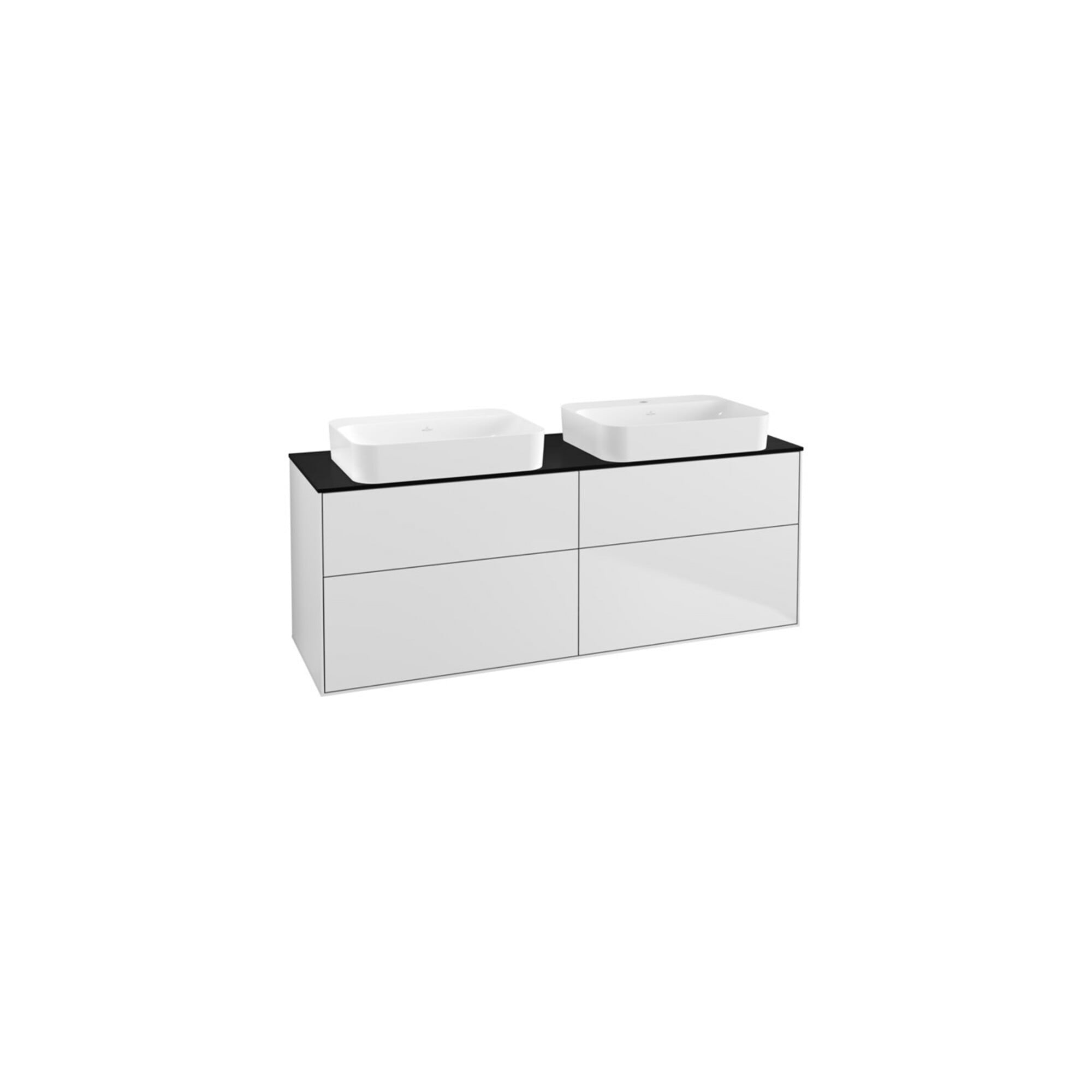 V&B Waschtischunterschrank Wandbeleuchtung Finion 160x60,3x50,1cm, Gl. bla m, wh. m Lac ; Villeroy & Boch