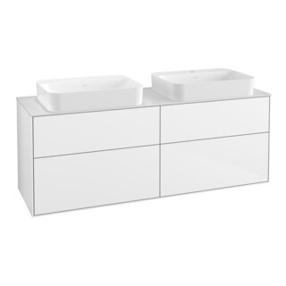 V&B Waschtischunterschrank Wandbeleuchtung Finion 160x60,3x50,1cm, Gl. wh. m, glo wh. Lac