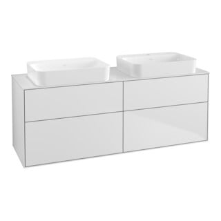 V&B Waschtischunterschrank Wandbeleuchtung Finion 160x60,3x50,1cm, Gl. wh. m, wh. m Lac