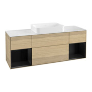 V&B Waschtischunterschrank Wandbeleuchtung Finion 160x60,3x50,1cm, Reg bla m Lac, Oa ven