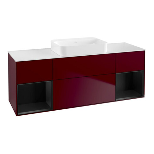 V&B Waschtischunterschrank Wandbeleuchtung Finion 160x60,3x50,1cm, Reg bla m Lac, Peo Matt