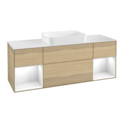 V&B Waschtischunterschrank Wandbeleuchtung Finion 160x60,3x50,1cm, Reg glo wh. Lac, Oa ven