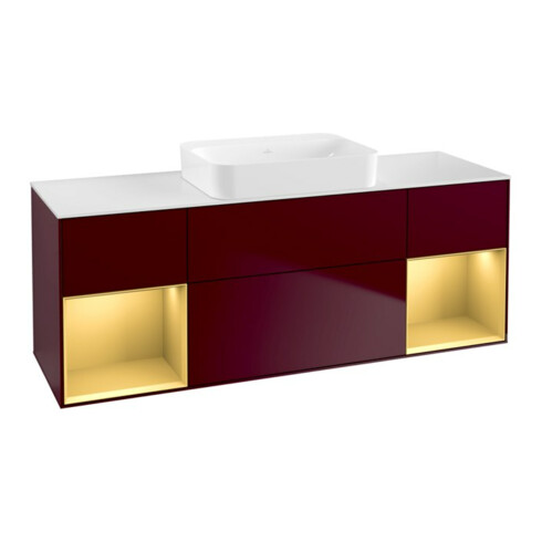 V&B Waschtischunterschrank Wandbeleuchtung Finion 160x60,3x50,1cm, Reg gol m Lac, Peo Matt