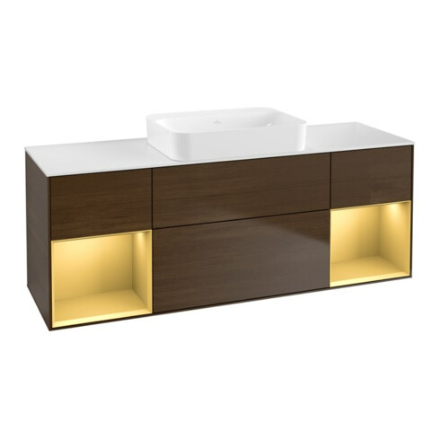 V&B Waschtischunterschrank Wandbeleuchtung Finion 160x60,3x50,1cm, Reg gol m Lac, wal ven