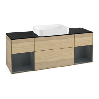 V&B Waschtischunterschrank Wandbeleuchtung Finion 160x60,3x50,1cm, Reg md m Lac, Oa Veneer