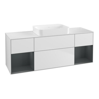 V&B Waschtischunterschrank Wandbeleuchtung Finion 160x60,3x50,1cm, Reg md m Lac, wh. m Lac