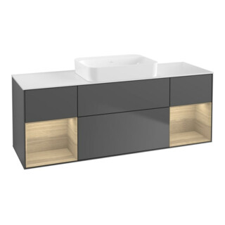 V&B Waschtischunterschrank Wandbeleuchtung Finion 160x60,3x50,1cm, Reg Oa ven, Anthrac. m