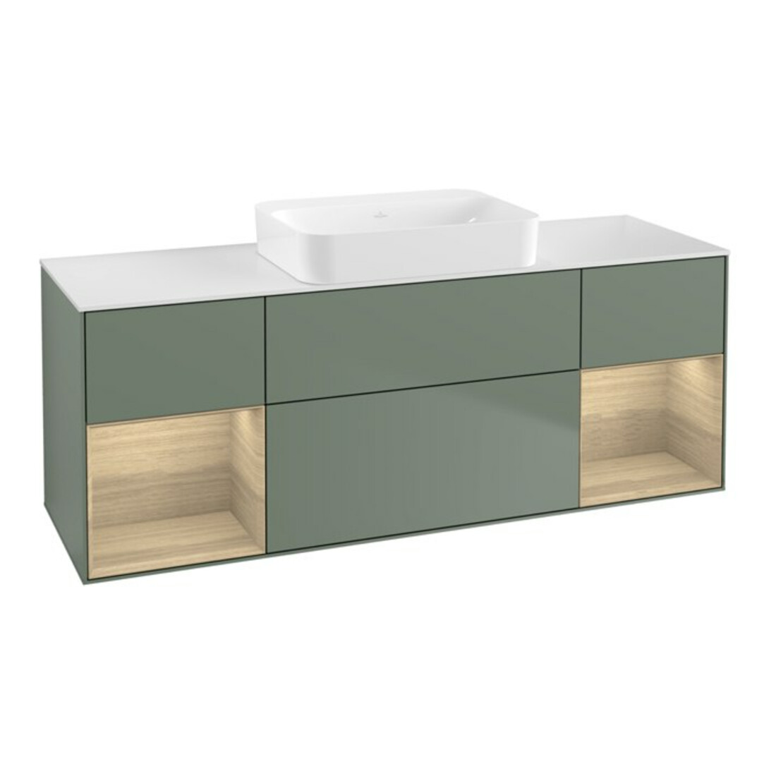 V&B Waschtischunterschrank Wandbeleuchtung Finion 160x60,3x50,1cm, Reg Oa ven, Oli. m Lac