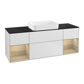 V&B Waschtischunterschrank Wandbeleuchtung Finion 160x60,3x50,1cm, Reg Oa ven, wh. m Lac