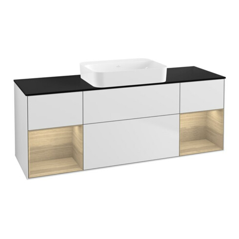V&B Waschtischunterschrank Wandbeleuchtung Finion 160x60,3x50,1cm, Reg Oa ven, wh. m Lac