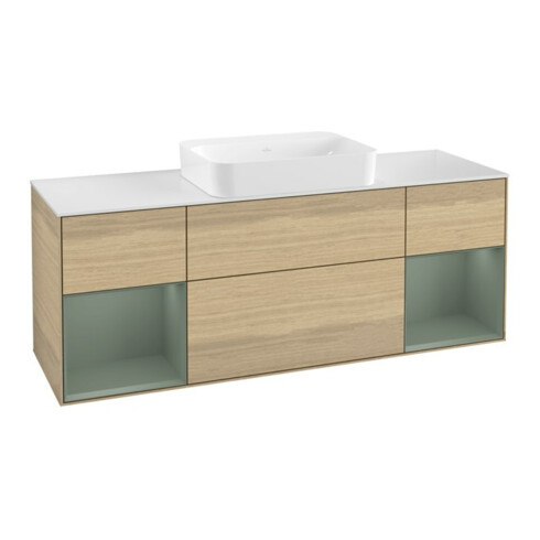 V&B Waschtischunterschrank Wandbeleuchtung Finion 160x60,3x50,1cm, Reg Oli. m Lac, Oa ven