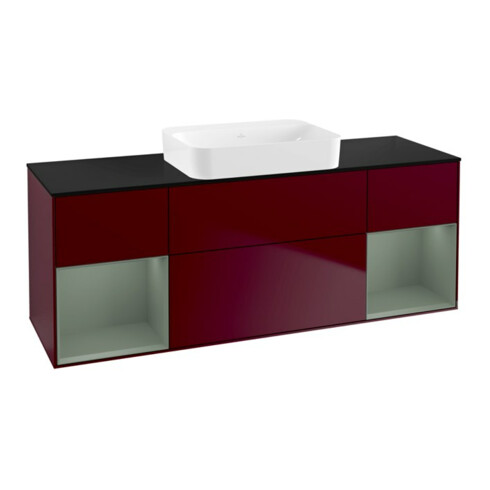 V&B Waschtischunterschrank Wandbeleuchtung Finion 160x60,3x50,1cm, Reg Oli. m Lac, Peo m