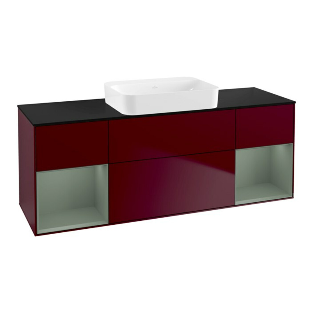 V&B Waschtischunterschrank Wandbeleuchtung Finion 160x60,3x50,1cm, Reg Oli. m Lac, Peo m