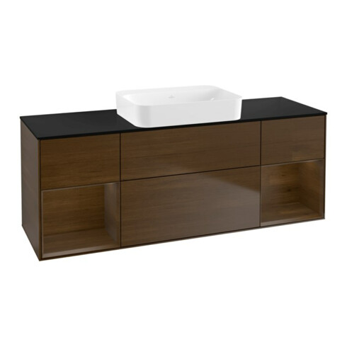 V&B Waschtischunterschrank Wandbeleuchtung Finion 160x60,3x50,1cm, Reg wal ven, wal veneer