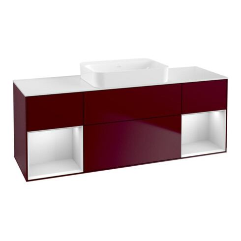 V&B Waschtischunterschrank Wandbeleuchtung Finion 160x60,3x50,1cm, Reg wh. m Lac, Peo Matt