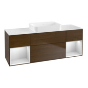 V&B Waschtischunterschrank Wandbeleuchtung Finion 160x60,3x50,1cm, Reg wh. m Lac, wal ven