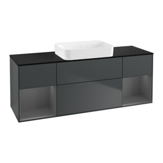 V&B Waschtischunterschrank Wandbeleuchtung Finion 160x60,3x50,1cm, Rg A m La, md bl. m Lac