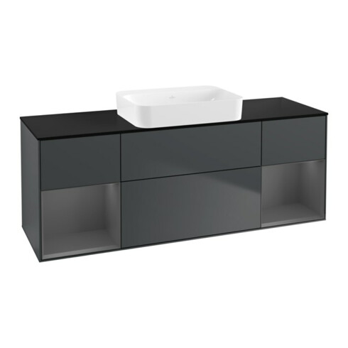 V&B Waschtischunterschrank Wandbeleuchtung Finion 160x60,3x50,1cm, Rg A m La, md bl. m Lac